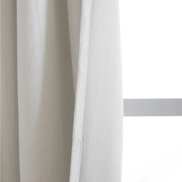 Quince European Linen Room Darkening Curtain white 48x96 Single Panel - Picture 4 of 5